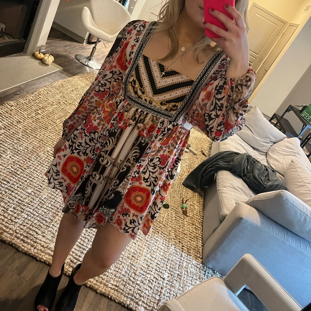 Anthropologie Print Mini Dress